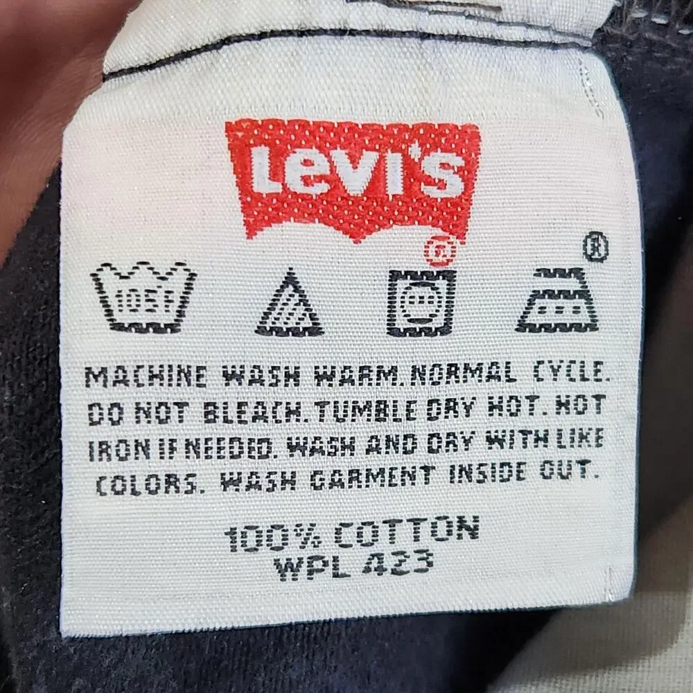 Vintage Y2K Levis 501 Jeans Mens 33x34 Black Button Fly Straight Denim Casual